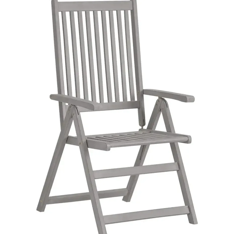 vidaXL - verstelbaar Tuinset 4-zits grijs massief acaciahout - (150-200)x100 cm