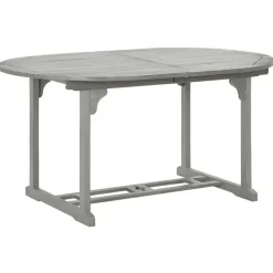 vidaXL - verstelbaar Tuinset 4-zits grijs massief acaciahout - (150-200)x100 cm