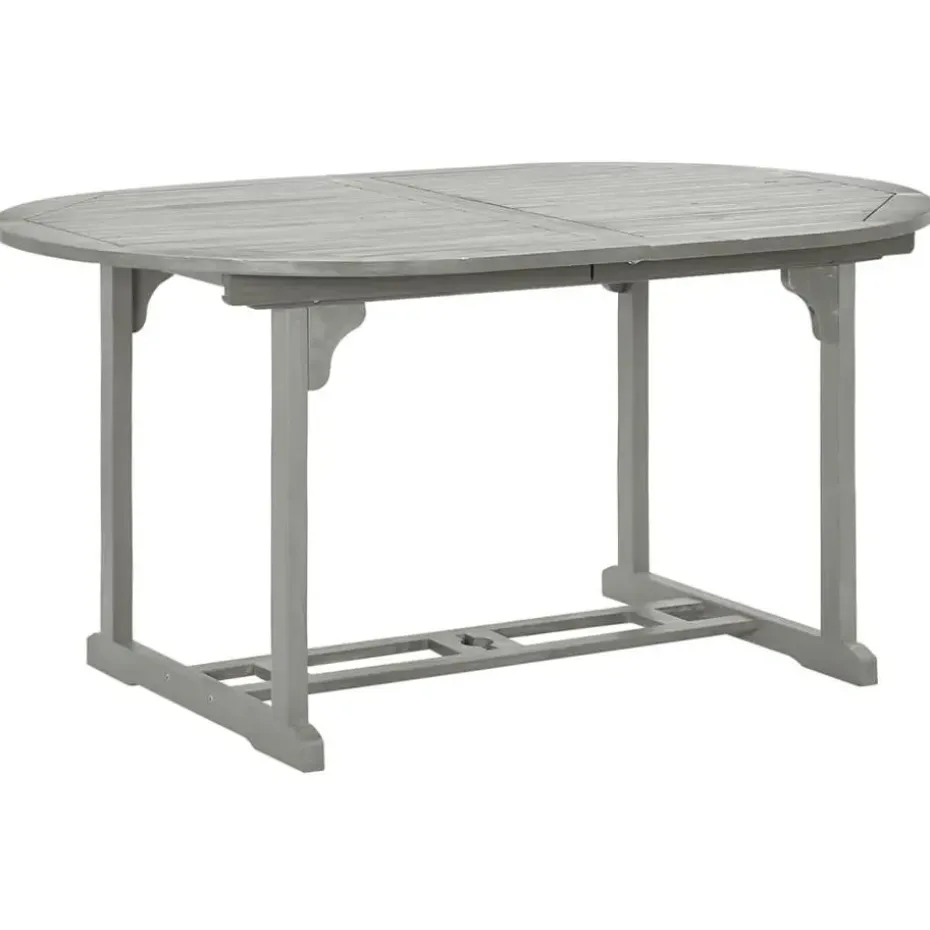 vidaXL - verstelbaar Tuinset 4-zits grijs massief acaciahout - (150-200)x100 cm