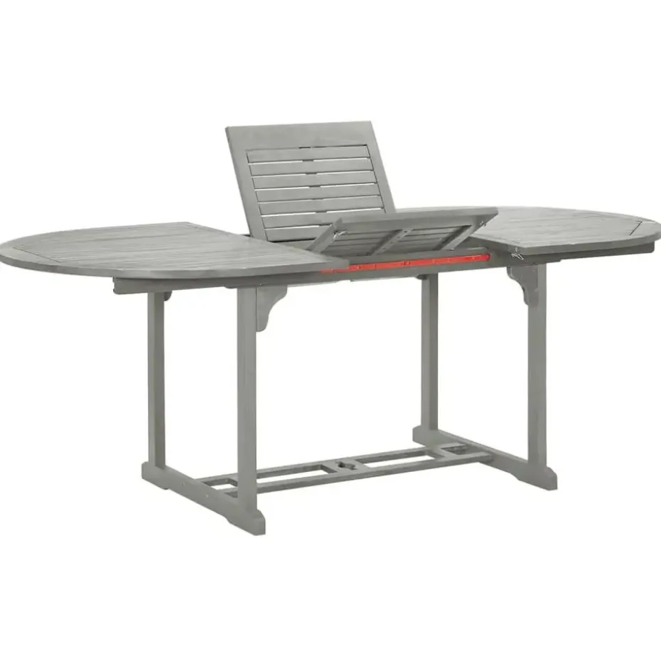 vidaXL - verstelbaar Tuinset 4-zits grijs massief acaciahout - (150-200)x100 cm