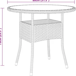 vidaXL - Verstelbaar Tuinset met zwart kussens - Poly rattan en bruin - 5 stuks