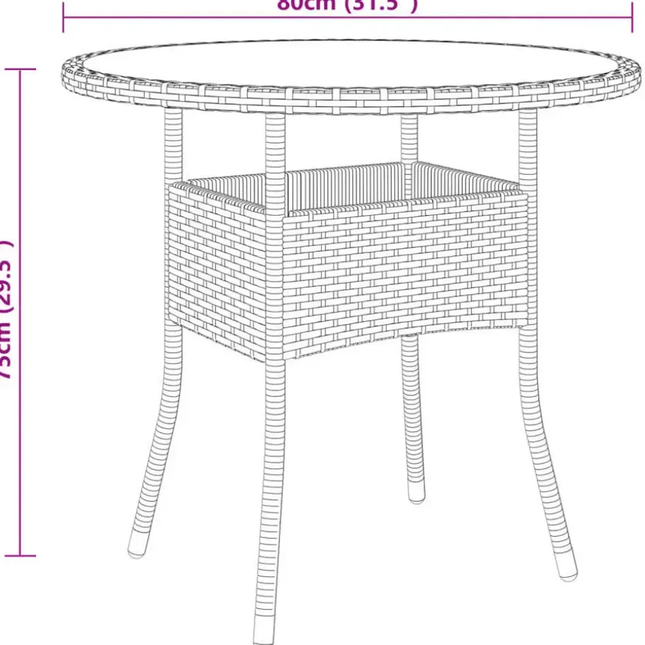 vidaXL - Verstelbaar Tuinset met zwart kussens - Poly rattan en bruin - 5 stuks