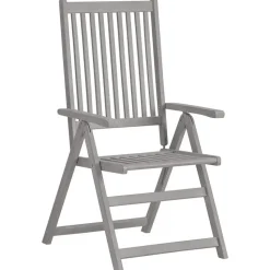 vidaXL - Verstelbare tuinstoelen met kussens - Grijs - Acaciahout - 2 stuks