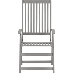 vidaXL - Verstelbare tuinstoelen met kussens - Grijs - Acaciahout - 2 stuks