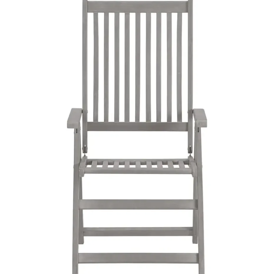 vidaXL - Verstelbare tuinstoelen met kussens - Grijs - Acaciahout - 2 stuks