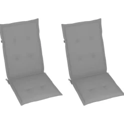 vidaXL - Verstelbare tuinstoelen met kussens - Grijs - Acaciahout - 2 stuks