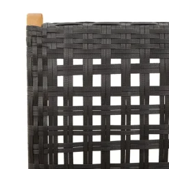 vidaXL - Verstelbare tuinstoelen - Zwart - Poly rattan en hout zwart - 4 stuks