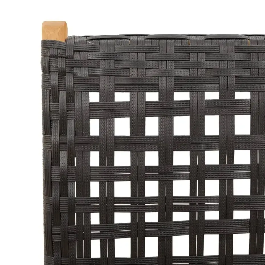 vidaXL - Verstelbare tuinstoelen - Zwart - Poly rattan en hout zwart - 4 stuks