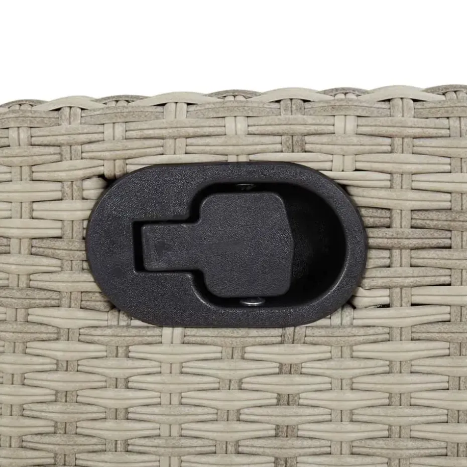 vidaXL - Verstelbare tuinstoelen en voetensteun - Grijs - Poly rattan - 2 stuks