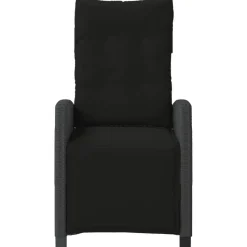 vidaXL - Verstelbare tuinstoelen met voetensteun - Zwart - Poly rattan - 2 stuks