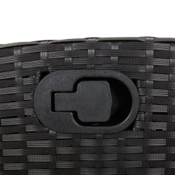 vidaXL - Verstelbare tuinstoelen met voetensteun - Zwart - Poly rattan - 2 stuks