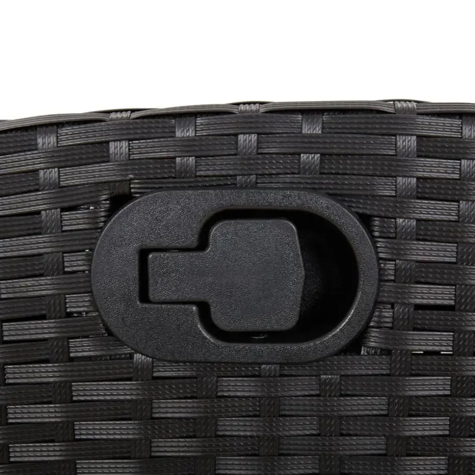 vidaXL - Verstelbare tuinstoelen met voetensteun - Zwart - Poly rattan - 2 stuks