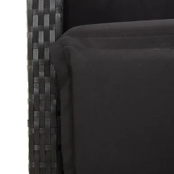 vidaXL - Verstelbare tuinstoelen met voetensteun - Zwart - Poly rattan - 2 stuks