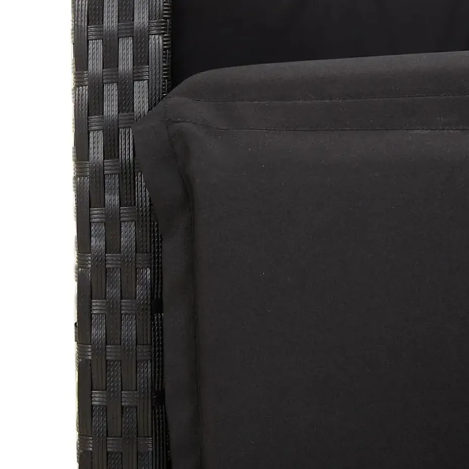 vidaXL - Verstelbare tuinstoelen met voetensteun - Zwart - Poly rattan - 2 stuks