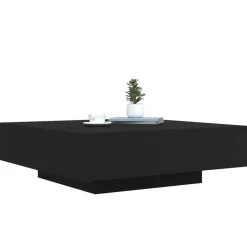 vidaXL - Vierkante salontafel met LED - Zwart - Bewerkt hout - 100x100x31 cm