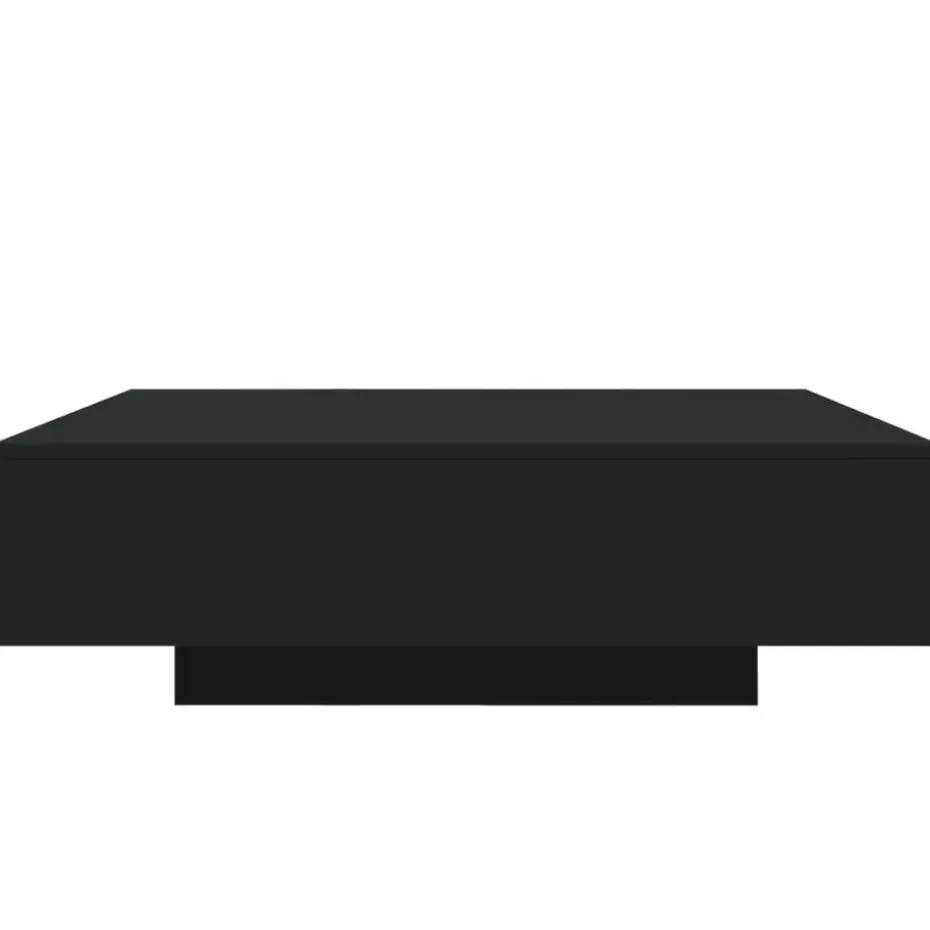 vidaXL - Vierkante salontafel met LED - Zwart - Bewerkt hout - 100x100x31 cm