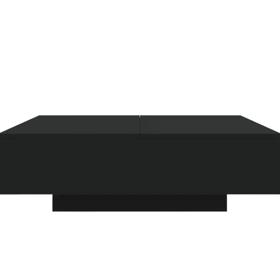 vidaXL - Vierkante salontafel met LED - Zwart - Bewerkt hout - 100x100x31 cm