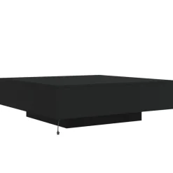 vidaXL - Vierkante salontafel met LED - Zwart - Bewerkt hout - 100x100x31 cm