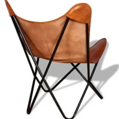 vidaXL - Vlinderstoel - Bruin - Leer