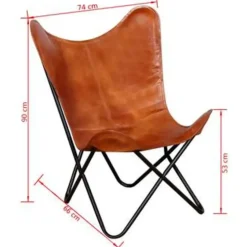 vidaXL - Vlinderstoel - Bruin - Leer