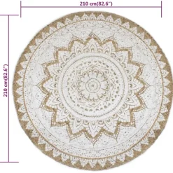 vidaXL - Vloerkleed - Beige - Jute - 210 cm