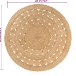 vidaXL - Vloerkleed - Beige - Jute - 180 cm