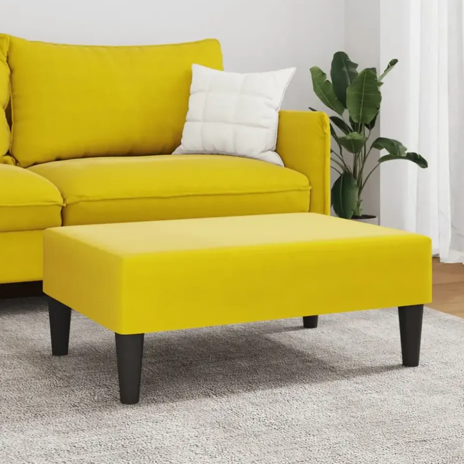 vidaXL - Voetenbank - Geel - Fluweel