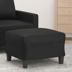 vidaXL - Voetenbank - Zwart - Kunstleer - 60 x 50 x 41 cm