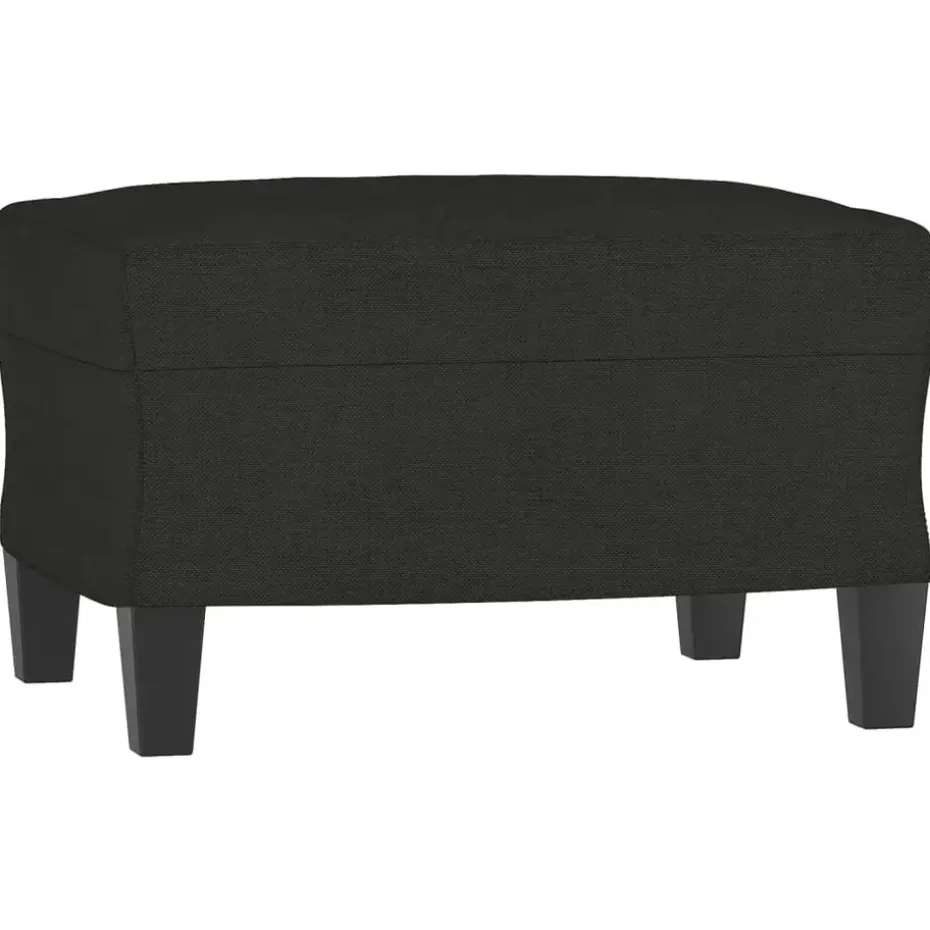 vidaXL - Voetenbank - Zwart - Stof - 60 x 50 x 41 cm