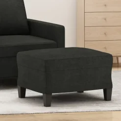 vidaXL - Voetenbank - Zwart - Stof - 60 x 50 x 41 cm