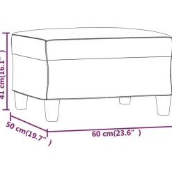 vidaXL - Voetenbank - Zwart - Stof - 60 x 50 x 41 cm