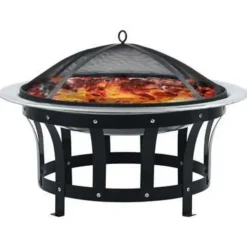 vidaXL - Vuurplaats - Zwart - Staal