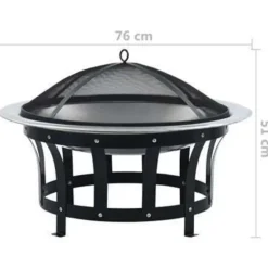 vidaXL - Vuurplaats - Zwart - Staal