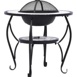 vidaXL - Vuurtafel - Blauw - Keramiek