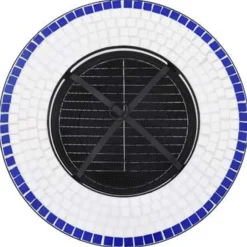 vidaXL - Vuurtafel - Blauw - Keramiek