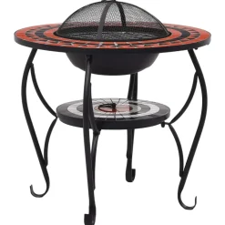 vidaXL - Vuurtafel - Bruin - Keramiek