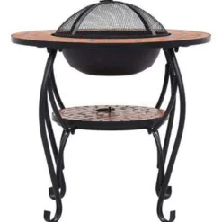 vidaXL - Vuurtafel - Bruin - Keramiek