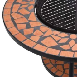 vidaXL - Vuurtafel - Bruin - Keramiek