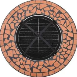 vidaXL - Vuurtafel - Bruin - Keramiek