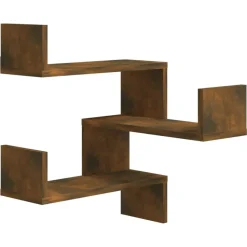 vidaXL - Wandhoekschap - Bruin - Bewerkt hout
