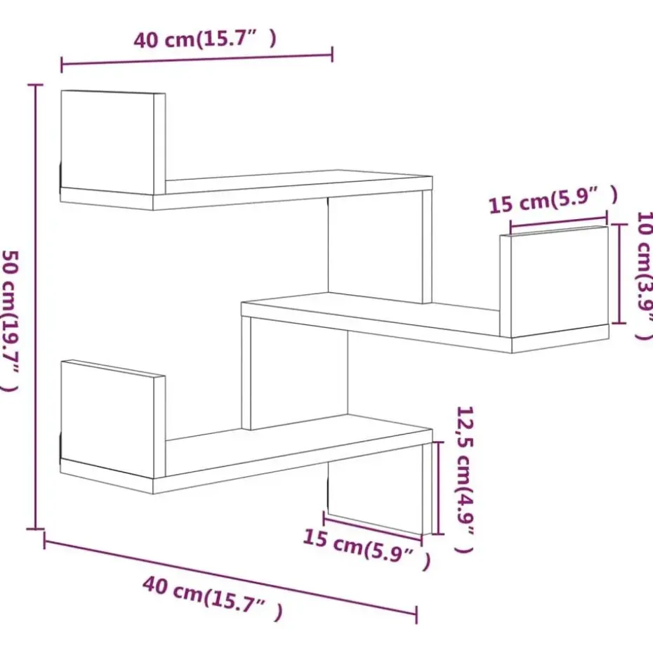vidaXL - Wandhoekschap - Bruin - Bewerkt hout