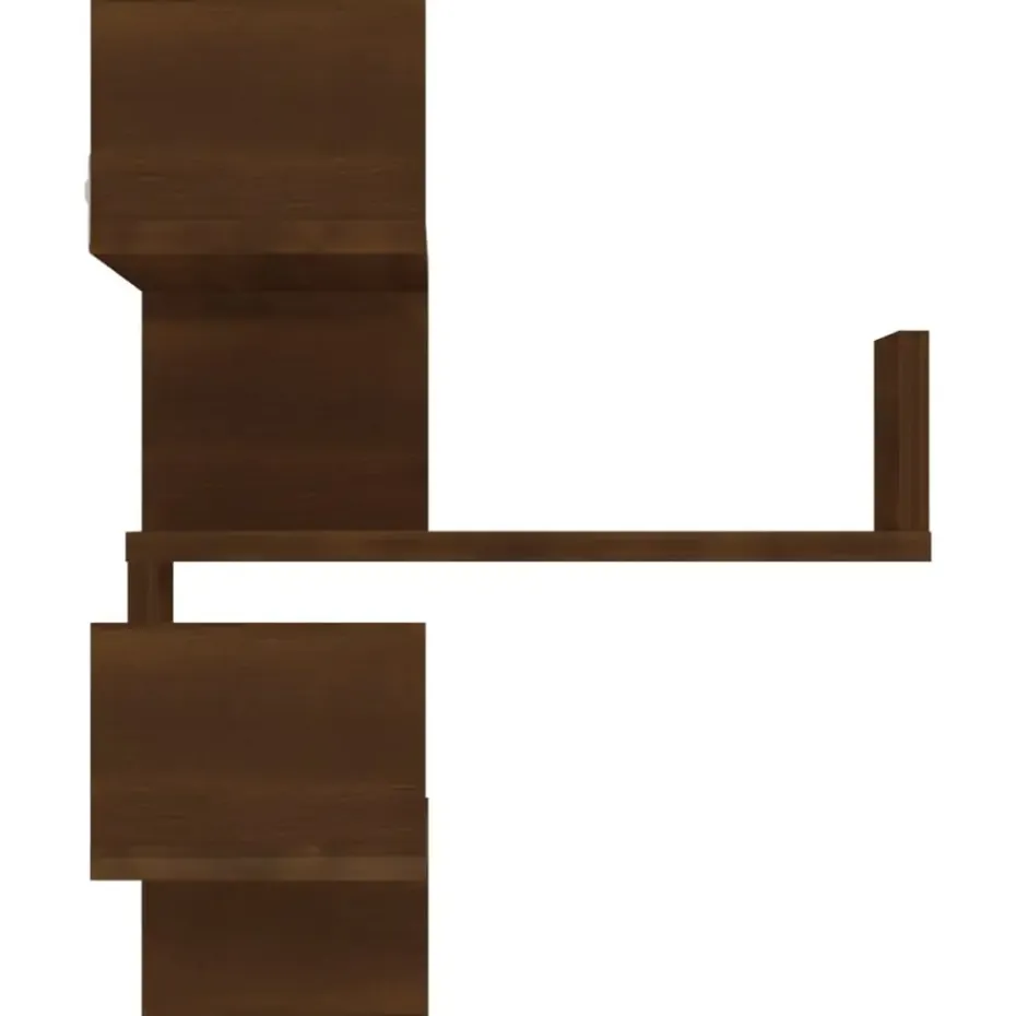 vidaXL - Wandhoekschap - Bruin - Bewerkt hout
