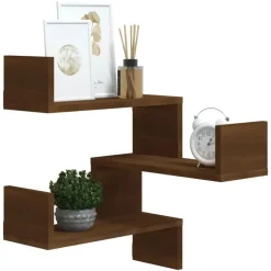 vidaXL - Wandhoekschap - Bruin - Bewerkt hout