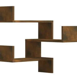 vidaXL - Wandhoekschap - Bruin - Bewerkt hout - 2 stuks