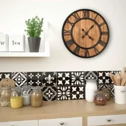 vidaXL - Wandklok - Bruin - Metaal