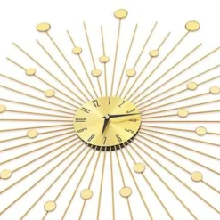 vidaXL - Wandklok - Goud - Metaal - 70 cm