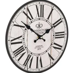 vidaXL - Wandklok - Wit - MDF - 30 cm