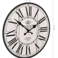 vidaXL - Wandklok - Wit - MDF - 30 cm