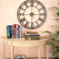 vidaXL - Wandklok - Zwart - Metaal