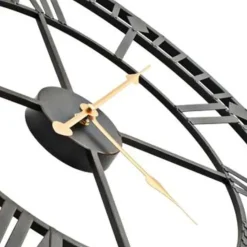 vidaXL - Wandklok - Zwart - Metaal